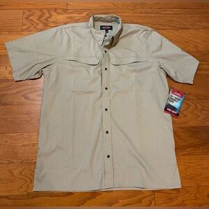 Tru-Spec Tactical Shirt Men Large Brown Short Sleeve Pinnacle 24 7 New! NWT
